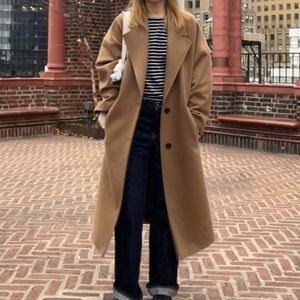 Mango tan wool coat